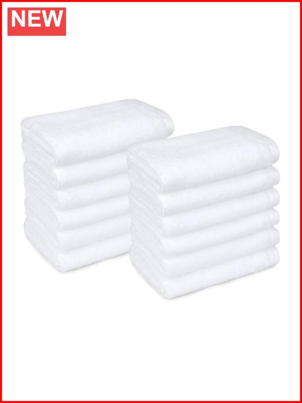 Cotton Washcloths 12-Pack Soft Absorbent Face & Body Towel Set Quick-Dry